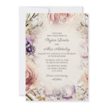 Elegantens Vintage Lila  Rosa Blommigt Bröllop