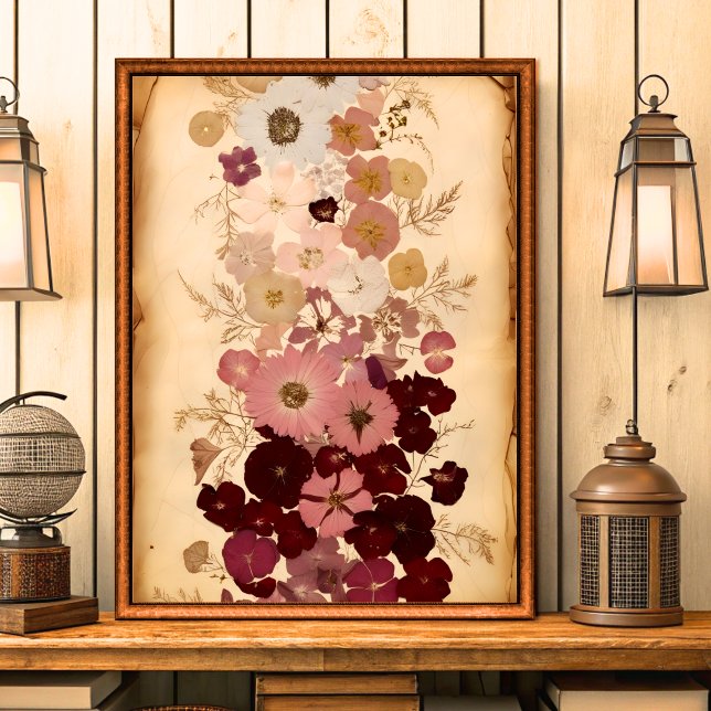Elegantens Vintage Pressad Blombre-väggkonst Poster (Skapare uppladdad)