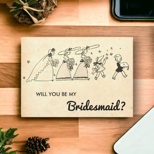 Elegantens Vintage Rustit Old Modern Bridesmaid Ca Inbjudningar