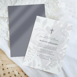 Elegantens Vintage Se inbjudan till Blommigt Bapti