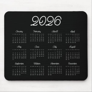 Elegantens vintage, skript 2025 Black endar-kalend Musmatta