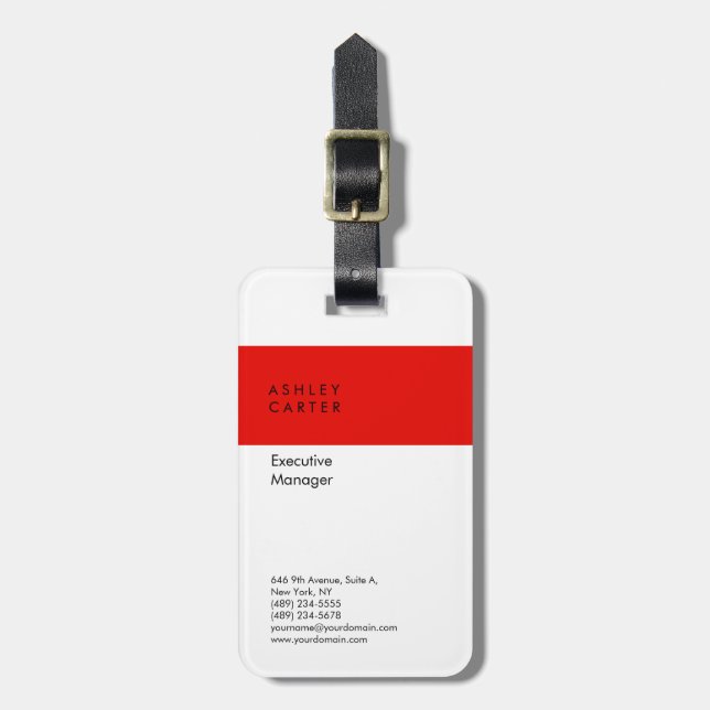 Elegantens vita, vanliga, minimalistiska moderna bagagebricka (Vertikal Framsida)