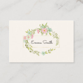 Eleganter Blumenkranz Visitkort