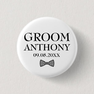 Eleganter för Groom Black Snyggt Bröllop Knapp