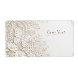 Eleganter Papercut Schmetterling mit Blumenrahmen Fraktsedel