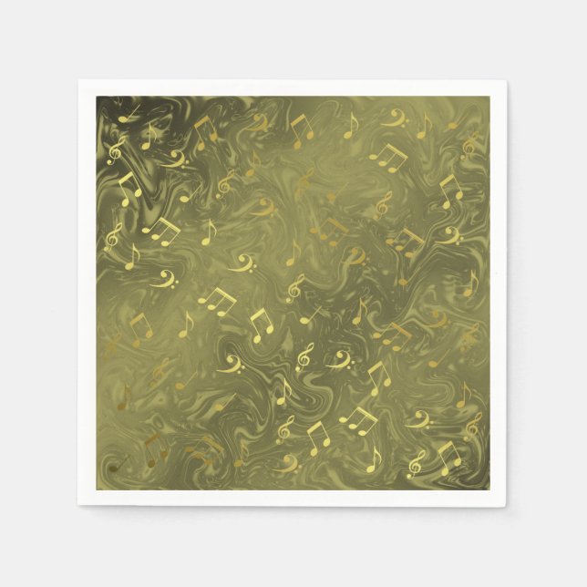 eleganterna blöjor från musik noter mönster pappersservett (Framsidan)