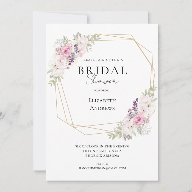 Elegantes Brautparty Boho Einladung Inbjudningar (Framsida)