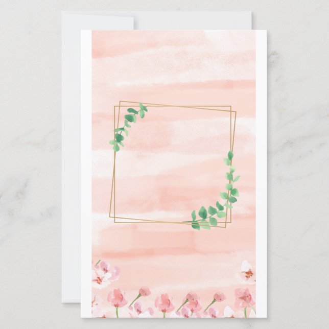 Elegantes Briefpapier mit Kirschblüten und Herzen (Framsida)