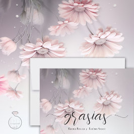 Elegantes flores de margarita rosa 2 tack kort