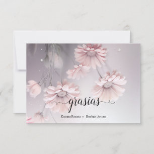 Elegantes flores de margarita rosa tack kort