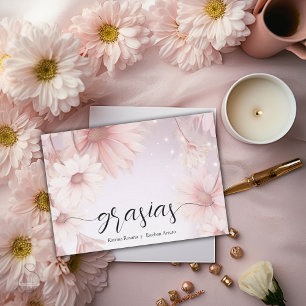 Elegantes flores de margarita rosa tack kort