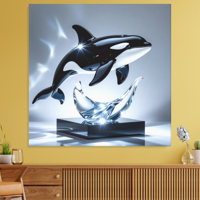 Elegantes Glasdesign Kunst in ihrer klarsten Form Canvastryck (Insitu (Vardagsrum))