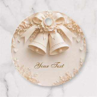 Elegantes Hochzeitsdesign mit Glocken und Rosen Gåvor Etiketter