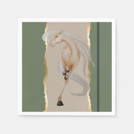 Elegantes Serviette mit edlem Pferdemotiv Pappersservett