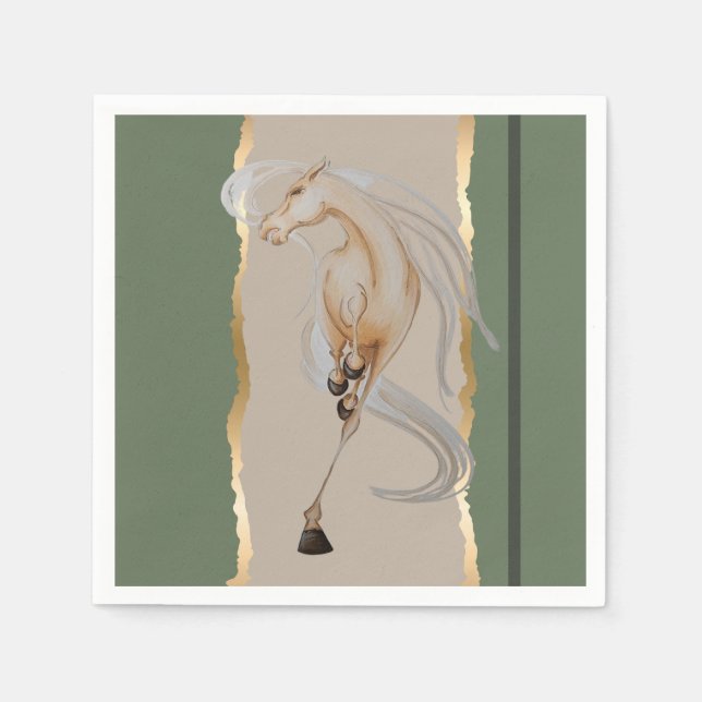 Elegantes Serviette mit edlem Pferdemotiv Pappersservett (Framsidan)