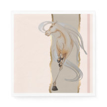 Elegantes Serviette mit edlem Pferdemotiv 