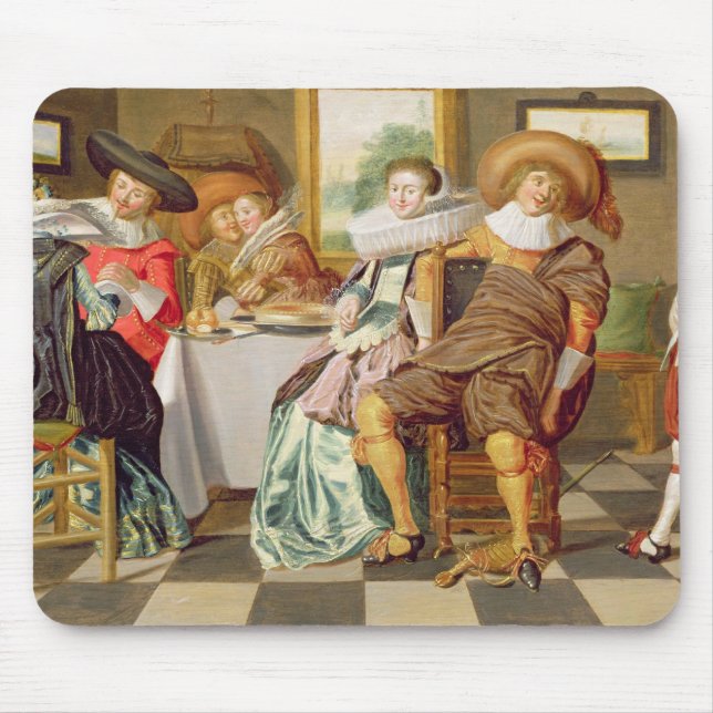 Elegantfigurer som festar på ett bord musmatta (Framsidan)