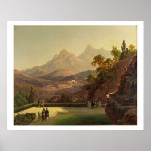 Elegantfigurer som samtalar på en terrass, Sintra Poster
