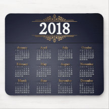 Elegantguld 2018 och blåttkalender | Mousepad