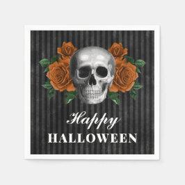 Elegantiska gotiska rosor & dödskalle Gott Hallowe Pappersservett