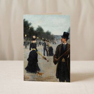 Élégants Wandering i Paris Louis Abel-Truchet Kort