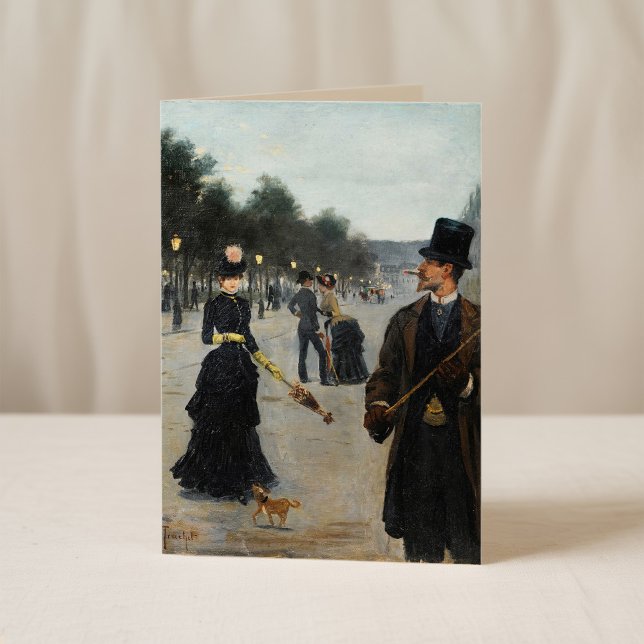 Élégants Wandering i Paris | Louis Abel-Truchet Kort (Skapare uppladdad)