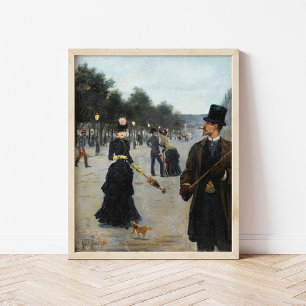 Élégants Wandering i Paris Louis Abel-Truchet Poster