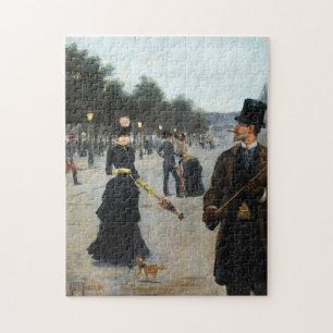 Élégants Wandering i Paris Louis Abel-Truchet Pussel