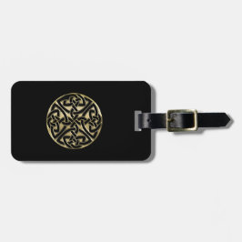 Elegantsvart och guld- Celtic fnurrabagagemärkre Bagagebricka