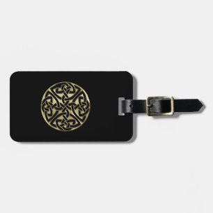 Elegantsvart och guld- Celtic fnurrabagagemärkre Bagagebricka