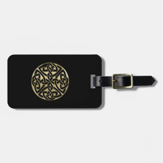 Elegantsvart och guld- Celtic fnurrabagagemärkre Bagagebricka