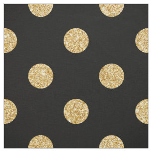 Elegantsvart och guld- glitterpolka dotsmönster tyg