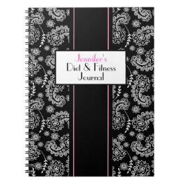 Elegantsvart & vitPaisley beställnings- journal Anteckningsbok