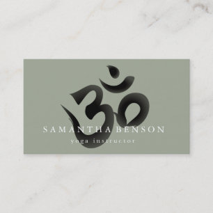 Elegantsvart & Yoga för vitOm-logotyp Visitkort