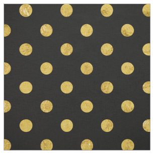 Elegantsvarten och guld omkullkastar Polka pricker Tyg