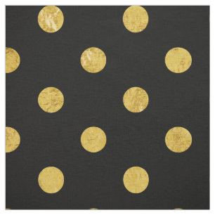 Elegantsvarten och guld omkullkastar Polka pricker Tyg