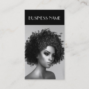 Elegantt afro- hår för mode visitkort