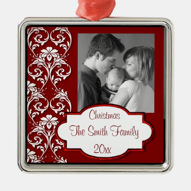 Elegantt anpassadefoto julgransprydnad metall (Framsidan)