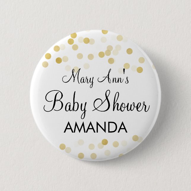 Elegantt baby showerFauxguld omkullkastar Knapp (Framsida)