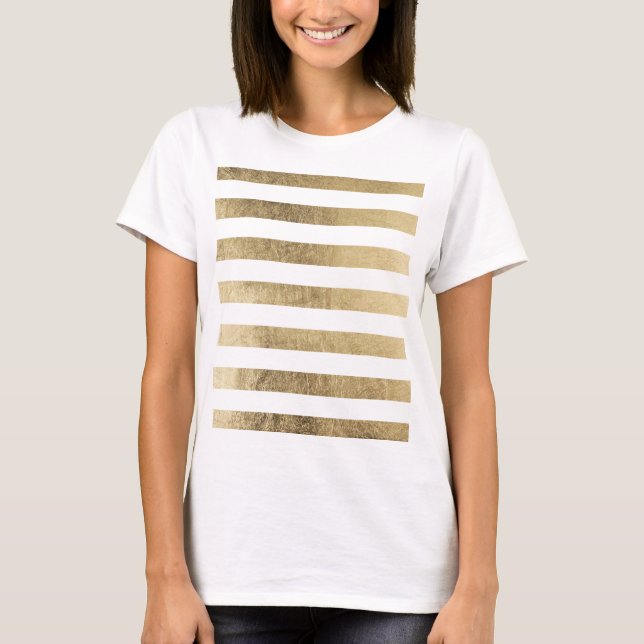 Elegantt chic fauxguld omkullkastar det lyxiga t-shirt (Framsida)