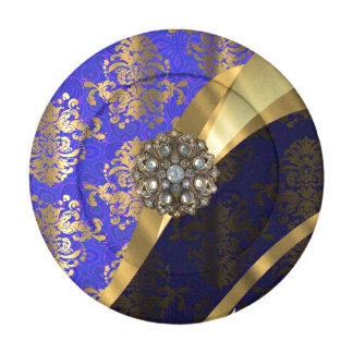 Elegantt damastast mönster för blått- och