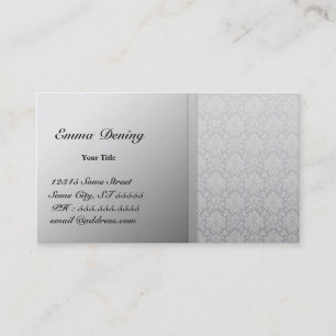 Elegantt damastast silver visitkort