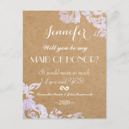 Elegantt enkelt modernt rosa blom- Fauxsilver Inbjudningar