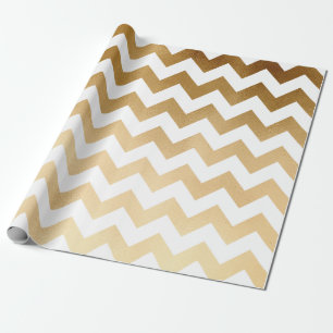 elegantt fauxguld och vitsparremönster presentpapper