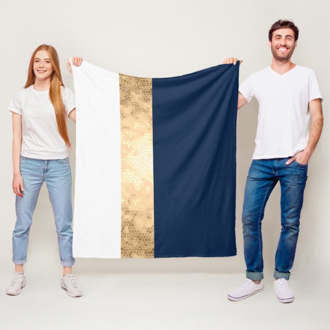 elegantt fauxguld som är marinblått, vit görar fleecefilt (På plats)