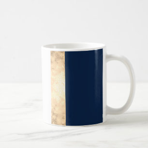 elegantt fauxguld som är marinblått, vit görar kaffemugg