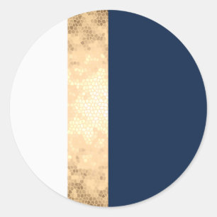 elegantt fauxguld som är marinblått, vit görar runt klistermärke