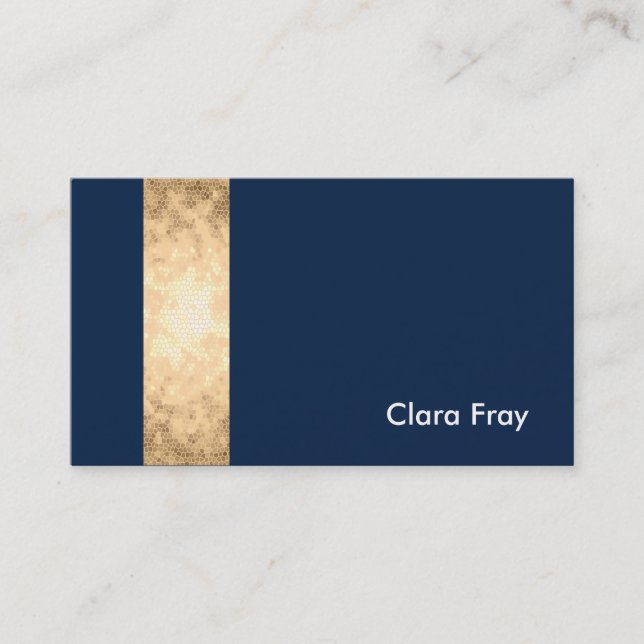 elegantt fauxguld som är marinblått, vit görar visitkort (Framsida)
