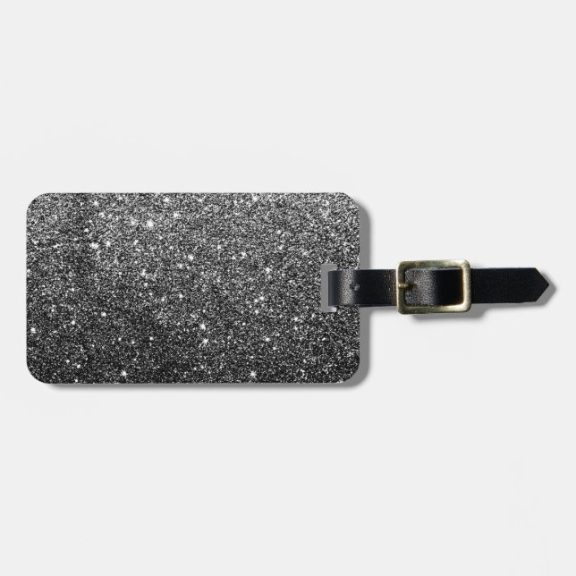 Elegantt Fauxsvartglitter Bagagebricka (Horisontell Framsida)