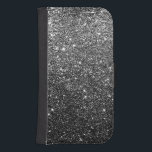 Elegantt Fauxsvartglitter Galaxy S4 Plånboksfodral<br><div class="desc">Elegantt Fauxsvartglitter</div>